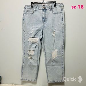 sz 18 - New Indigo Rein Light Blue Distressed Jeans